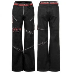 Punk Rave Punk Splice Zipper Straight Pants Women's Stuff