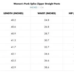 Punk Rave Punk Splice Zipper Straight Pants Women's Stuff