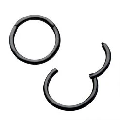 BodyVibe Black Plated Hinged Segment Ring - 18g 3/8" Jewelry