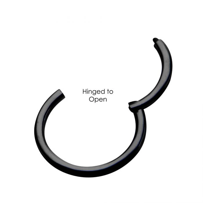 BodyVibe Black Plated Hinged Segment Ring - 20g 5/16" Jewelry 3 BodyVibe Black Plated Hinged Segment Ring - 20g 5/16" Jewelry
