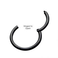 BodyVibe Black Plated Hinged Segment Ring - 18g 3/8" Jewelry