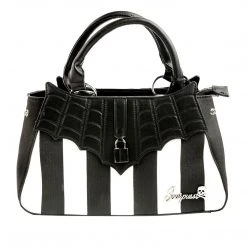 Sourpuss Locked Out Purse - Black & White Stripes
