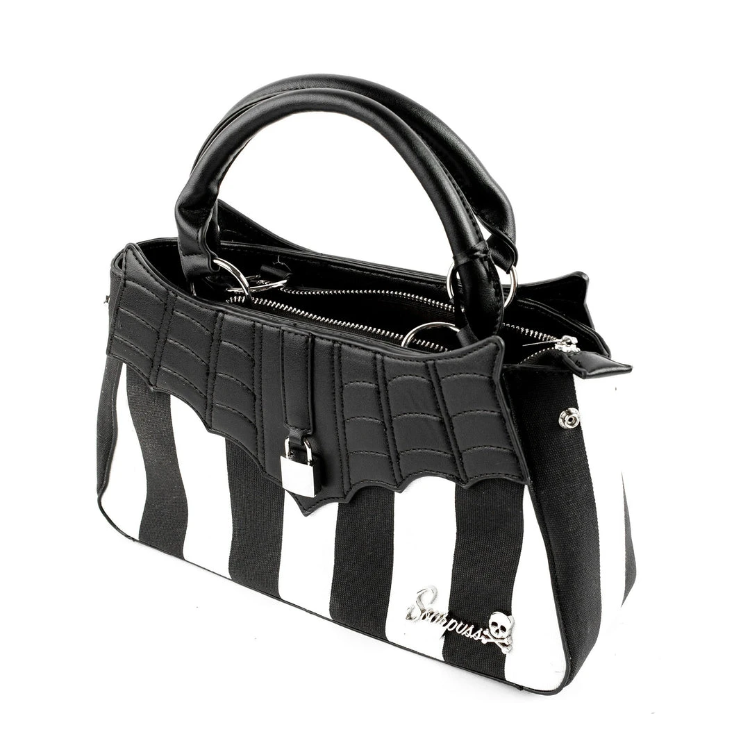 Sourpuss Locked Out Purse - Black & White Stripes 7 Sourpuss Locked Out Purse - Black & White Stripes