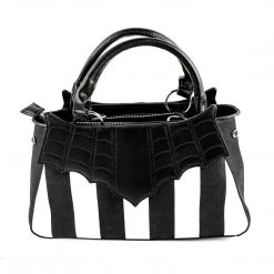 Sourpuss Locked Out Purse - Black & White Stripes