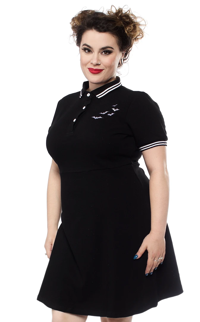 Sourpuss Bat Polo Dress Women's Stuff 3 Sourpuss Bat Polo Dress Women's Stuff