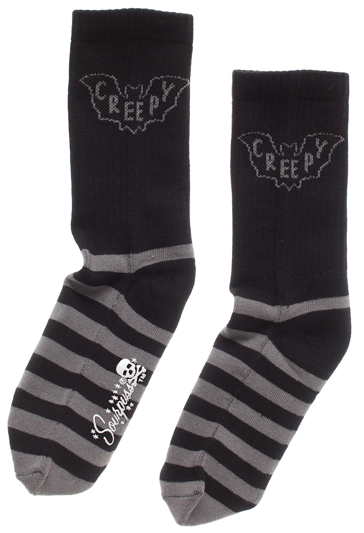 Sourpuss Gift Ideas Creepy Bat Crew Socks 3 Sourpuss Gift Ideas Creepy Bat Crew Socks