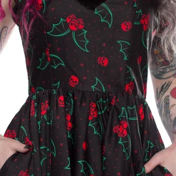 Sourpuss Holly Bats Sophia Dress