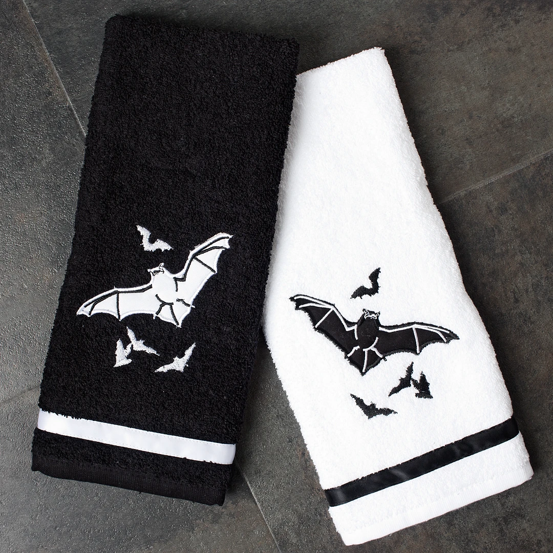 Sourpuss Spooksville Bats Hand Towel Set 3 Sourpuss Spooksville Bats Hand Towel Set